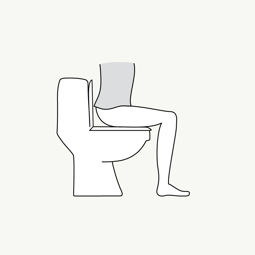 Illustration of person sitting on a toilet