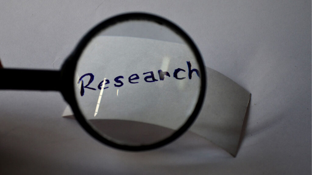 Loop showing the word research